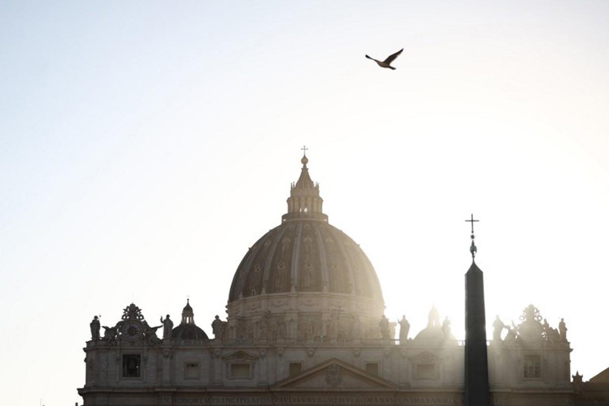This photograph shows a view of the St Peter's Basilica of the Vatican, a day prior to the Pope's funeral, taken from Rome on April 25, 2025. The Vatican on April 25, 2025, said about 250,000 people paid respects to Pope Francis during a three-day lying in state at St Peter's Basilica ahead of his funeral set for April 26. HENRY NICHOLLS / AFP