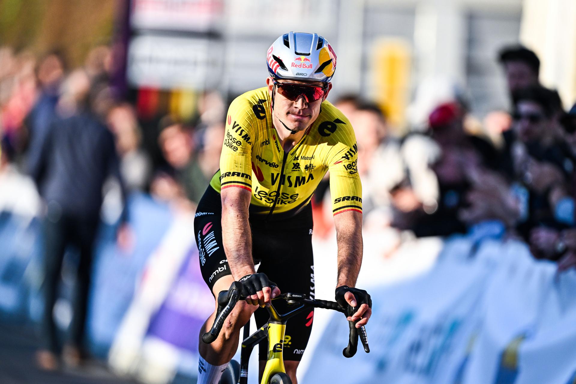 Belgian Wout Van Aert of Team Visma-Lease a Bike pictured after the 'Ename Samyn Classic' one day cycling race, 203,8km from Quaregnon to Dour on Tuesday 03 March 2026. BELGA PHOTO JASPER JACOBS