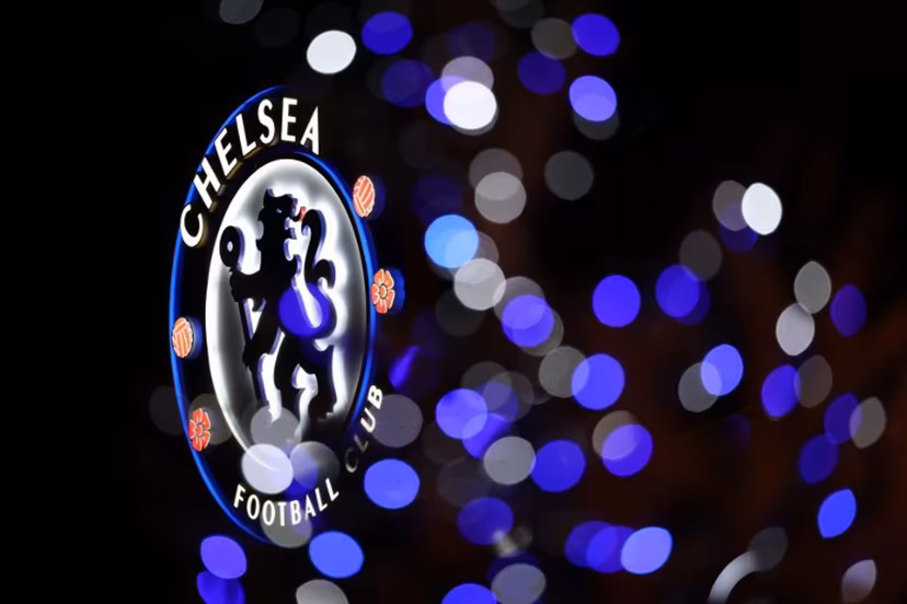 The Chelsea logo is seen through Christmas decorations ahead of the English Premier League football match between Chelsea and Bournemouth at Stamford Bridge in London on December 30, 2025. Adrian Dennis / AFP