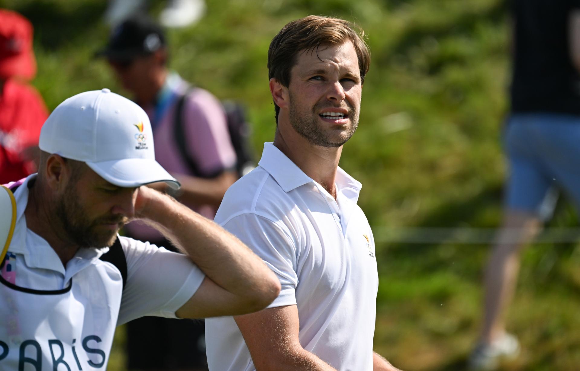 Belgian golfer Thomas Detry pictured during the men's Men's stroke play golf competition at the Paris 2024 Olympic Games, on Thursday 01 August 2024 in Paris, France. The Games of the XXXIII Olympiad are taking place in Paris from 26 July to 11 August. The Belgian delegation counts 165 athletes competing in 21 sports. BELGA PHOTO ANTHONY BEHAR ** ** *** BELGIUM ONLY ***
