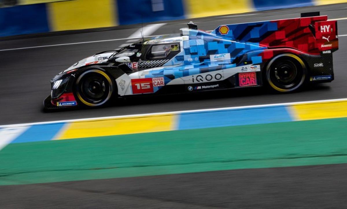 BMW M Team WRT's Belgium driver #15 Dries Vanthoor steers his hypercar during free practice for the 2025 Le Mans 24 hour endurance race at the Le Mans circuit, in northwestern France, on June 12, 2025. Fred TANNEAU / AFP