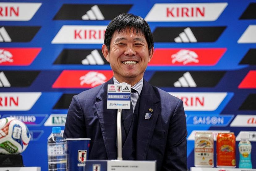 Japan's head coach Hajime Moriyasu attends a press conference in Tokyo on July 2, 2026. Yuichi YAMAZAKI / AFP