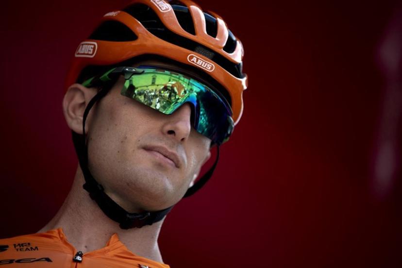 Euskatel Euskadi's rider Xabier Isasa Larranaga is pictured before the start of the stage 8 of La Vuelta a Espana cycling tour, a 159 km race between Ubeda and Cazorla, on August 24, 2024. JORGE GUERRERO / AFP