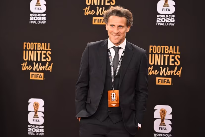 Uruguay's former player Diego Forlan poses on the red carpet upon arrival to attend the draw for the 2026 FIFA Football World Cup taking place in the US, Canada and Mexico, at the Kennedy Center, in Washington, DC, on December 5, 2025. Roberto SCHMIDT / AFP