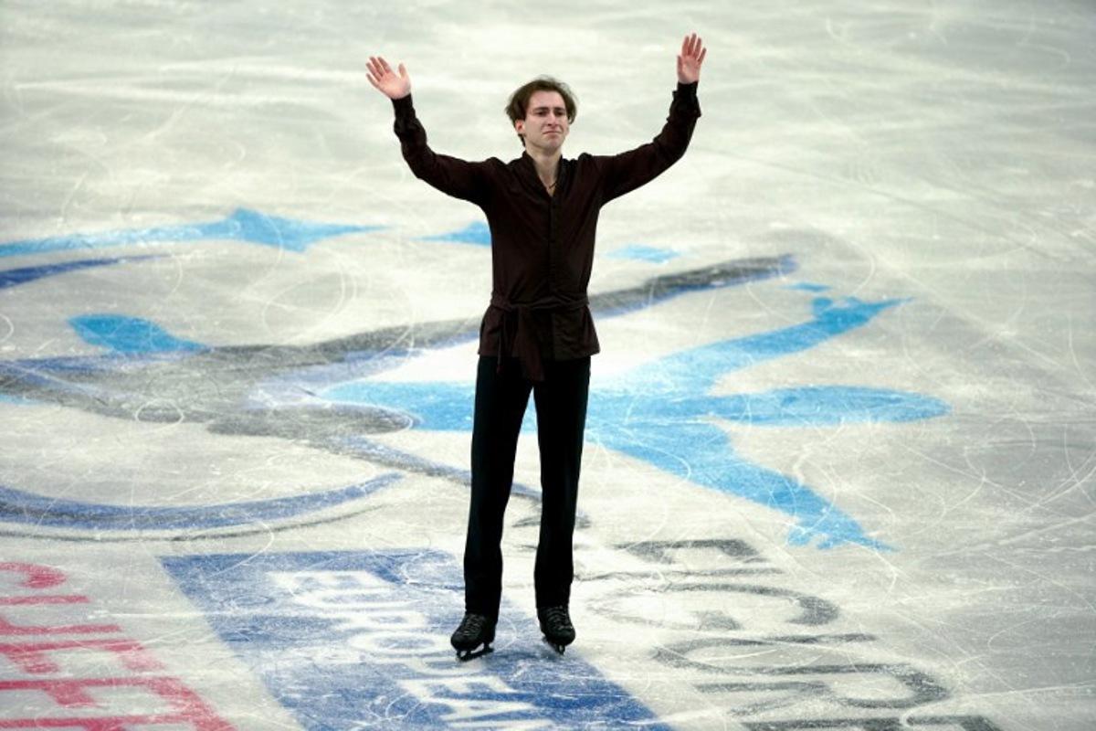 Georgia's Nika Egadze reacts during day three of the ISU Figure Ice Skating European Championships in Sheffield, northern England on January 15, 2026. Ian HODGSON / AFP