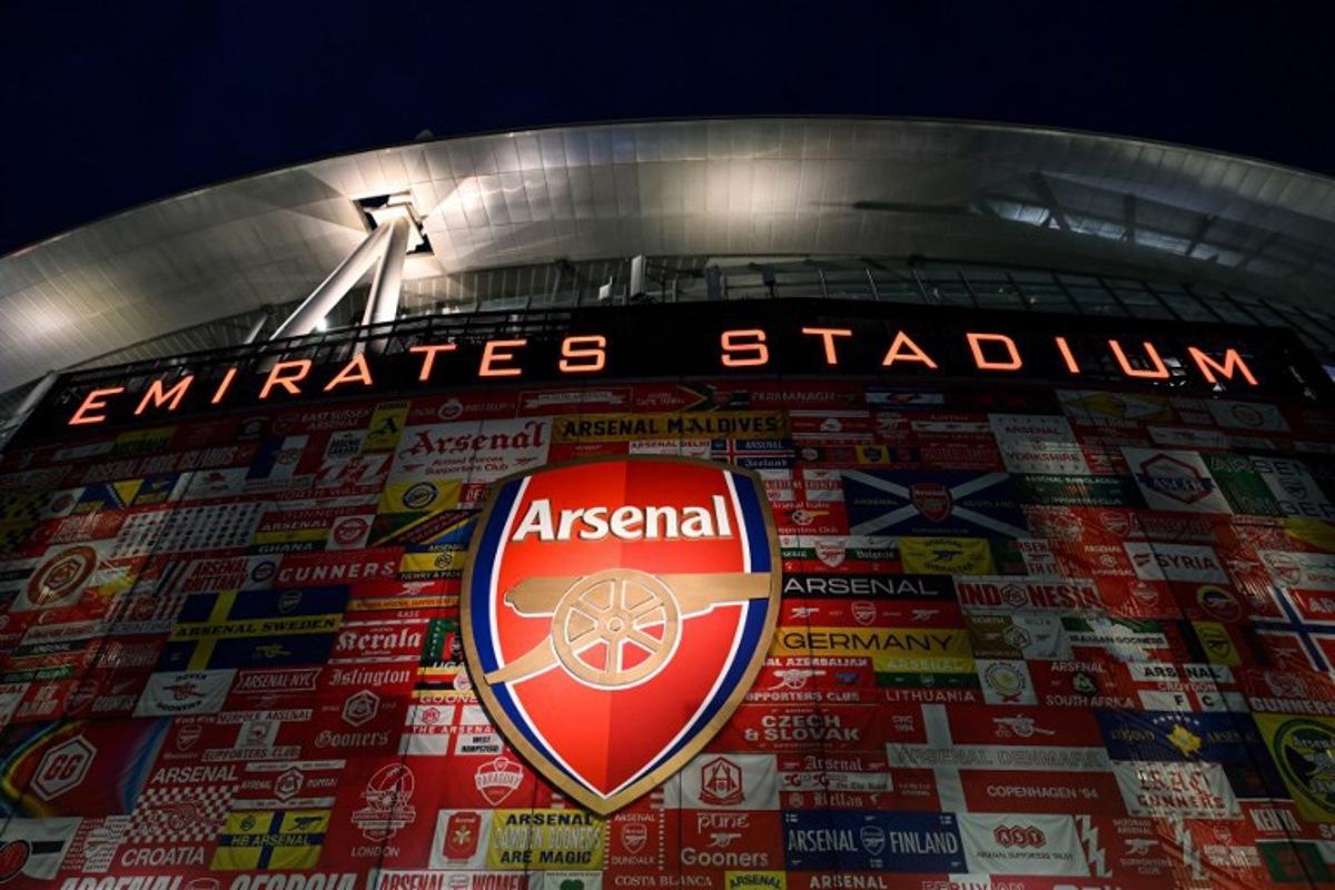 A photograph taken on February 15, 2023 shows the Emirates Stadium in London, prior to English Premier League football match between Arsenal and Manchester City. Glyn KIRK / AFP