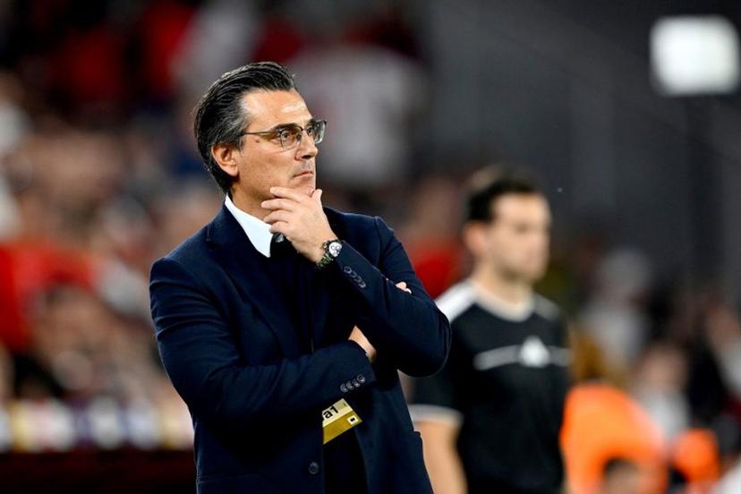Turkey's Italian head coach Vincenzo Montella looks on during the international friendly football match between Turkey and North Macedonia at the Chobani stadium in Istanbul on June 1, 2026, ahead of the 2026 FIFA World Cup. Yasin AKGUL / AFP