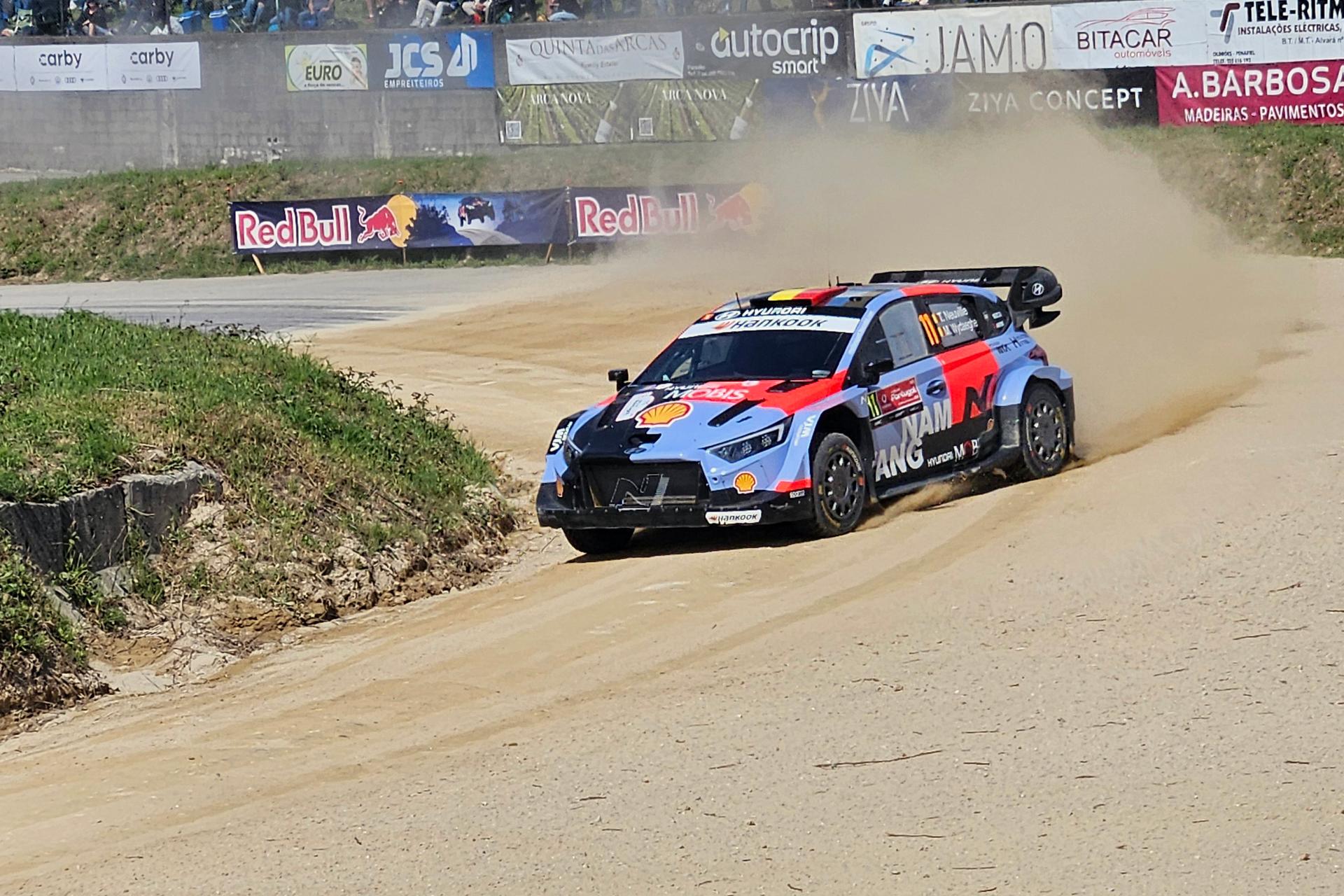 Thierry Neuville and Martijn Wydaeghe pictured in action at the shakedown race of the Rally de Portugal event in Baltar, Portugal on Wednesday 06 May 2026. BELGA PHOTO ERIC DUPAIN