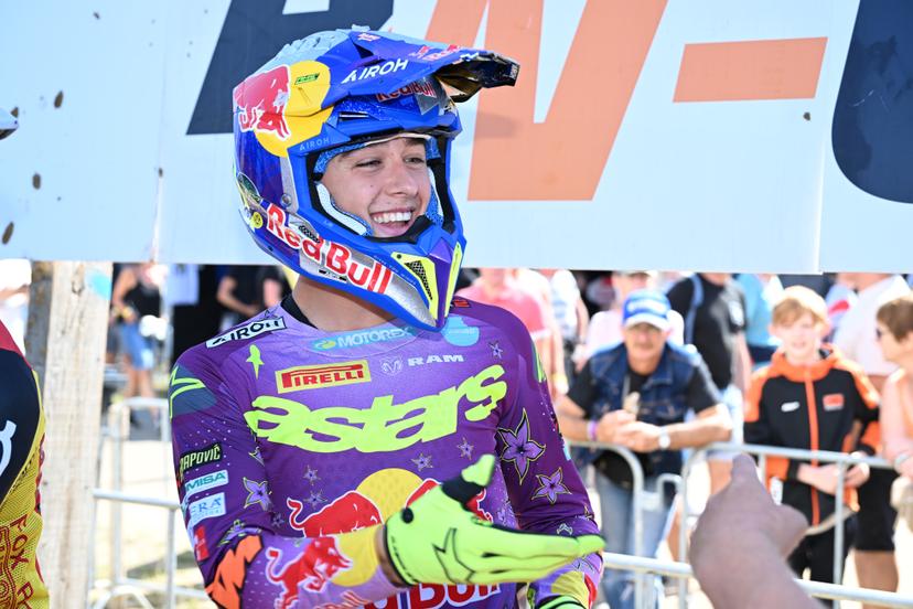 Belgian Liam Everts pictured before the sixth stage (6 of 10) of the the Belgian Championships motocross, at Keiheuvel, in Balen, Thursday 15 August 2024. BELGA PHOTO MAARTEN STRAETEMANS