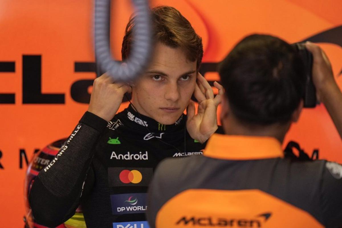 McLaren's Australian driver Oscar Piastri gets ready in the box before a qualifying session for the 2025 Emilia Romagna Formula One Grand Prix at the Imola autodrome in Imola, on May 17, 2025. Luca Bruno / POOL / AFP
