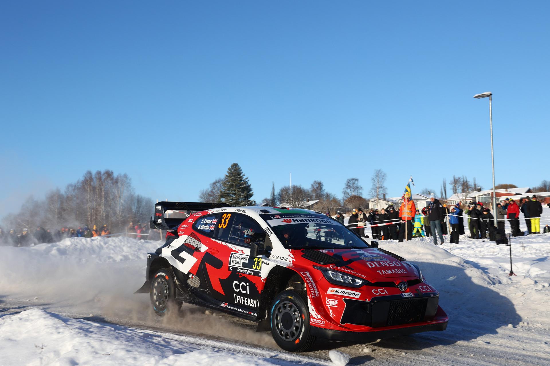 ATTENTION EDITORS - HAND OUT PICTURES - EDITORIAL USE ONLY - MANDATORY CREDIT: 'TOYOTA GAZOO RACING' Hand out pictures released on Thursday 12 February 2026 by Eric Dupain shows Elfyn Evans during the Shakedown of the Rally of Sweden, stage 2 of WRC World Rally Championship, in Umea, Sweden. *** Belga and Belga Editorial Board decline all responsibility regarding the content of this picture. *** PHOTO HAND OUT - TOYOTA GAZOO RACING/ MCKLEIN