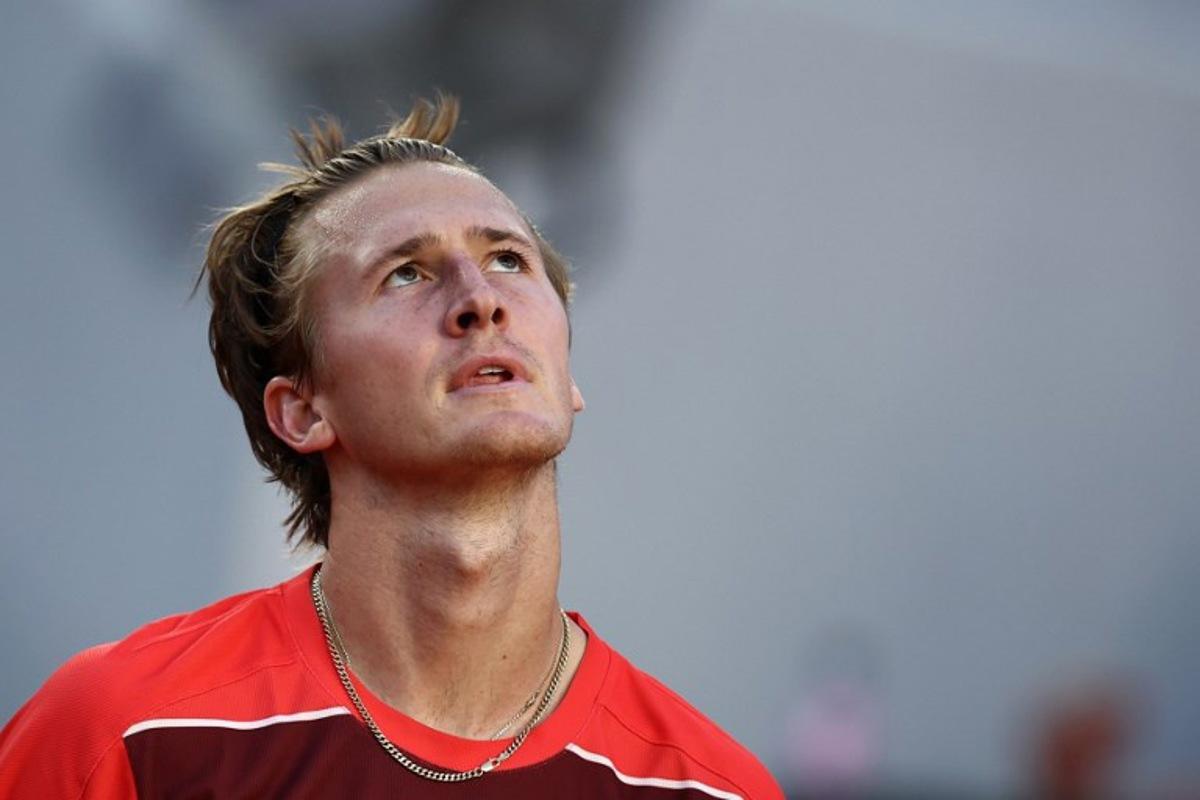 US Sebastian Korda reacts during his men's singles match against US Frances Tiafoe on day 6 of the French Open tennis tournament on Court Suzanne-Lenglen at the Roland-Garros Complex in Paris on May 30, 2025. Anne-Christine POUJOULAT / AFP