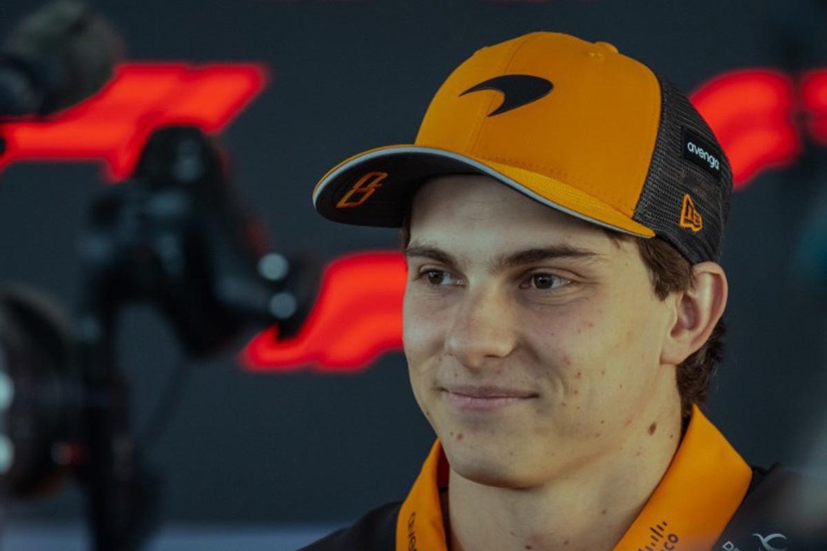 McLaren's Australian driver Oscar Piastri talks to the meadia at the Lusail International Circuit ahead of the Formula One Qatar Grand Prix in Lusail on November 27, 2025. Andrej ISAKOVIC / AFP