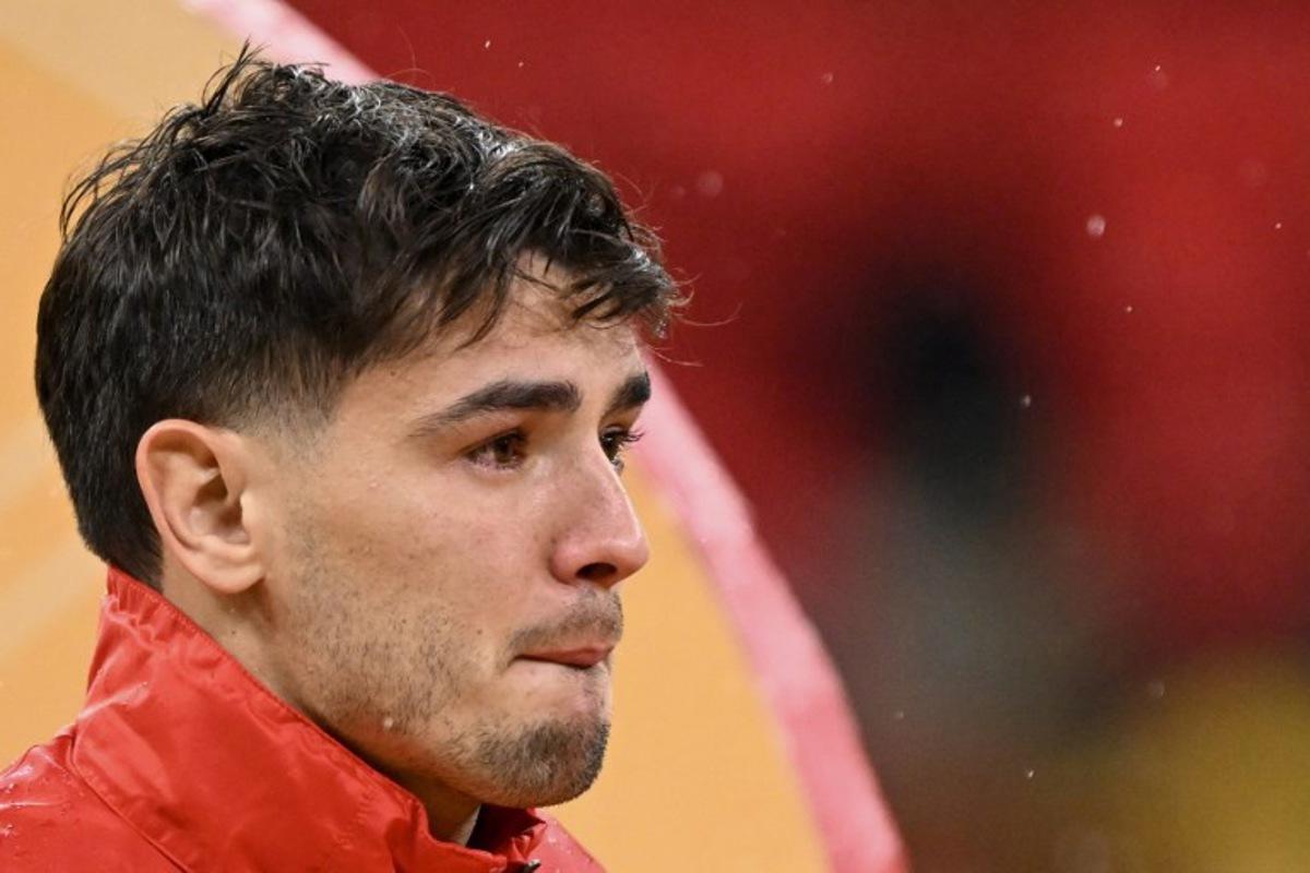 Morocco's forward #10 Brahim Diaz looks dejected after the Africa Cup of Nations (CAN) final football match between Senegal and Morocco at the Prince Moulay Abdellah Stadium in Rabat on January 18, 2026. SEBASTIEN BOZON / AFP