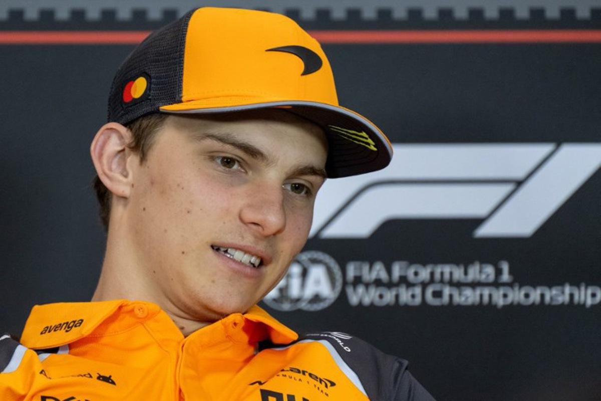 McLaren's Australian driver Oscar Piastri attends a press conference ahead of the 2025 Emilia Romagna Formula One Grand Prix at the Imola autodrome in Imola, on May 15, 2025. Andrej ISAKOVIC / AFP