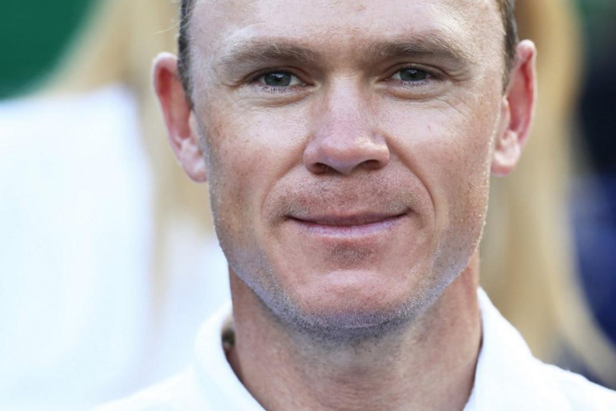Kenyan-British cyclist Chris Froome looks on as he attends the Monte Carlo ATP Masters Series Tournament semi final tennis match between Norway's Casper Ruud and Serbia's Novak Djokovic on the Rainier III court at the Monte Carlo Country Club on April 13, 2024. Valery HACHE / AFP