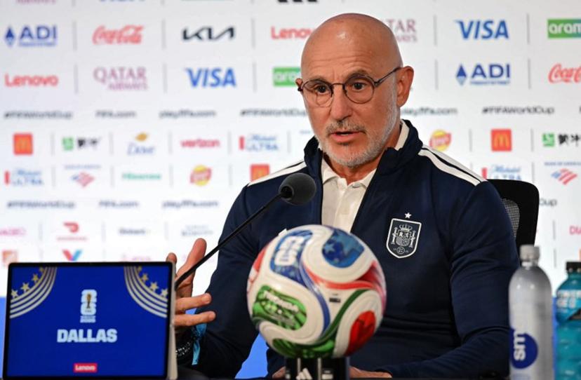 Spain's head coach Luis de la Fuente answers to journalists during a press conference at the Dallas Stadium in Arlington, Texas on July 5, 2026, on the eve of the 2026 World Cup round of 16 football match between Portugal and Spain. Paul ELLIS / AFP