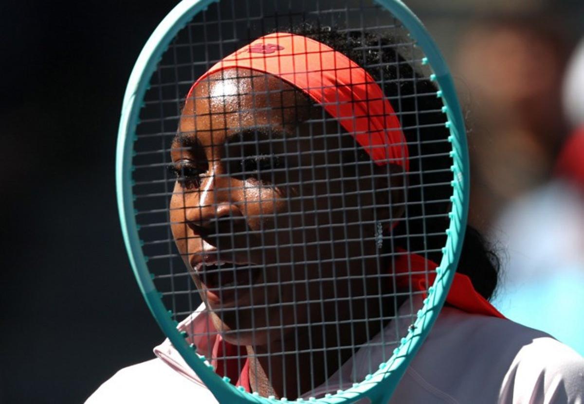 USA's Coco Gauff arrives on the court to face Poland's Magdalena Frech in their women's singles third round match on day seven of the US Open tennis tournament at the USTA Billie Jean King National Tennis Center in New York City, on August 30, 2025. TIMOTHY A. CLARY / AFP