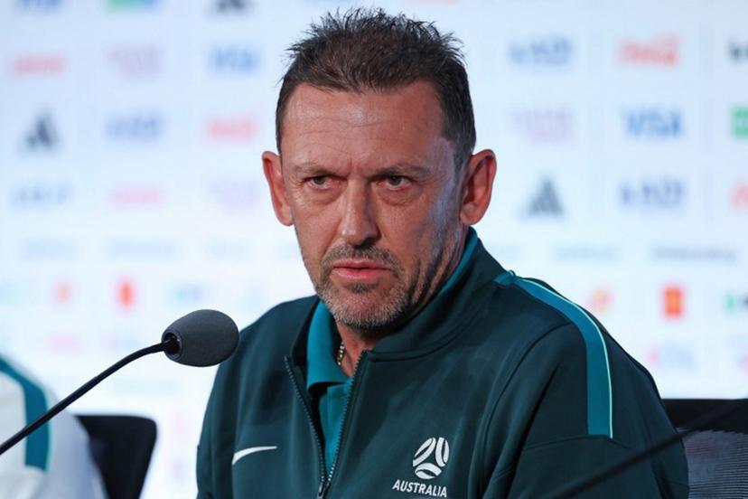 Australia's head coach Tony Popovic attends a press conference in Dallas, on July 2, 2026, ahead of their match against Egypt, during the 2026 World Cup football tournament. Thomas COEX / AFP