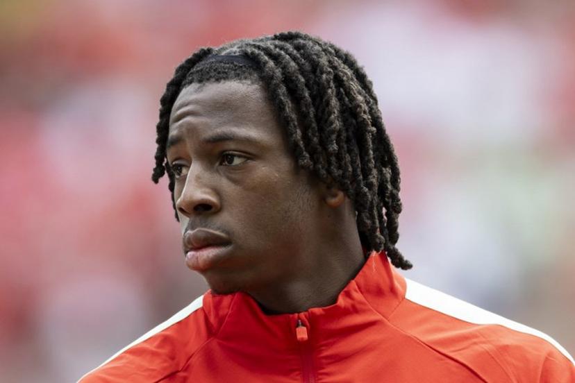 Switzerland's midfielder #9 Johan Manzambi poses prior a friendly match between Switzerland and Jordania ahead of the 2026 FIFA World Cup football tournament at the Kybunpark stadium, in St. Gallen, on May 31, 2026. Ennio LEANZA / AFP