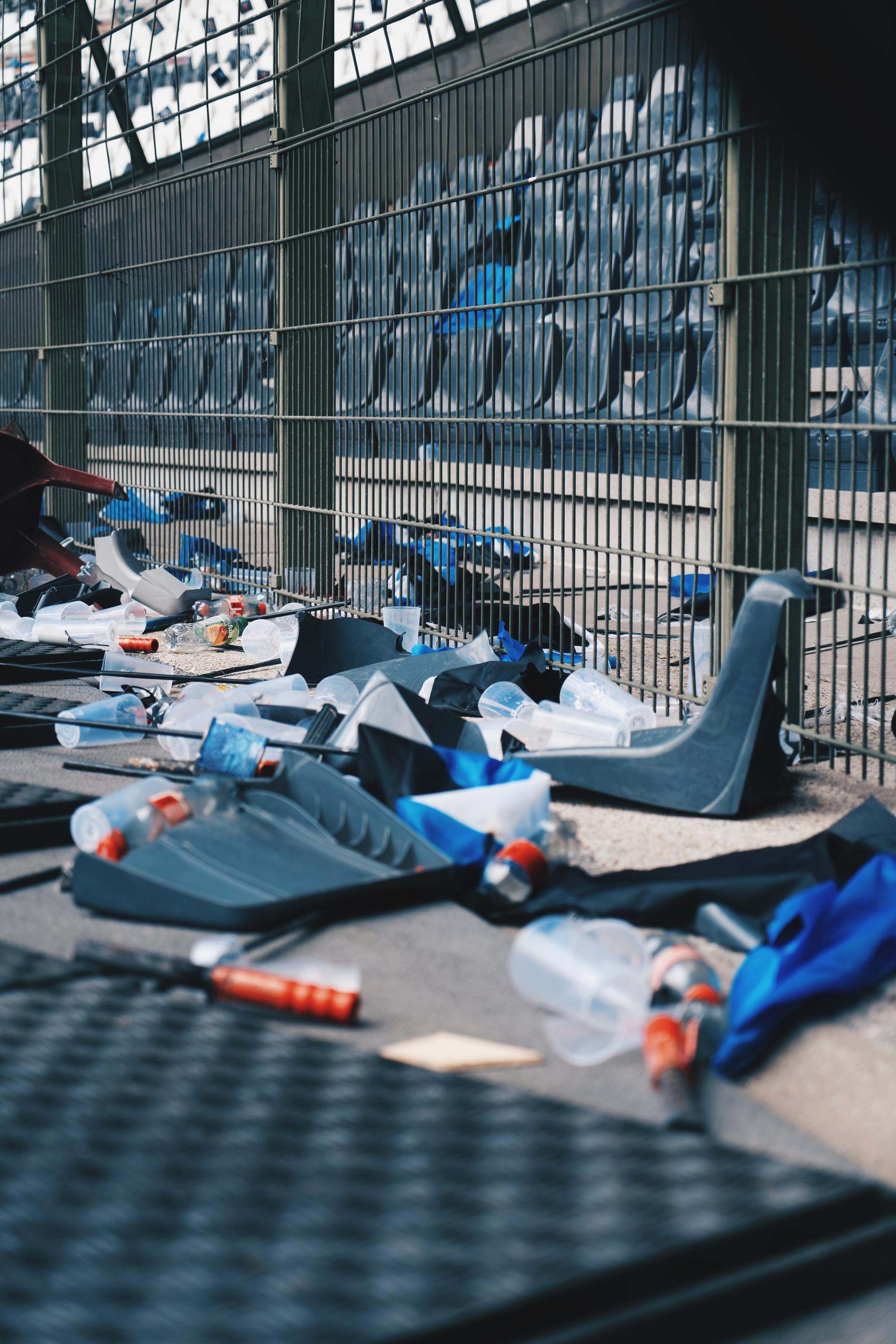 ATTENTION EDITORS - HANDOUT PICTURES - EDITORIAL USE ONLY - MANDATORY CREDIT 'VILLE DE BRUXELLES - STAD BRUSSEL' Handout pictures released on Tuesday 06 May 2025, by the City of Brussels shows damage to the The King Baudouin Stadium (Stade Roi Baudouin - Koning Boudewijnstadion) on , done by fans during the final of the 'Croky Cup' Belgian soccer cup between Anderlecht and Club Brugge the day before. *** Belga and Belga Editorial Board decline all responsibility regarding the content of this picture. *** PHOTO HAND OUT - VILLE DE BRUXELLES - STAD BRUSSEL