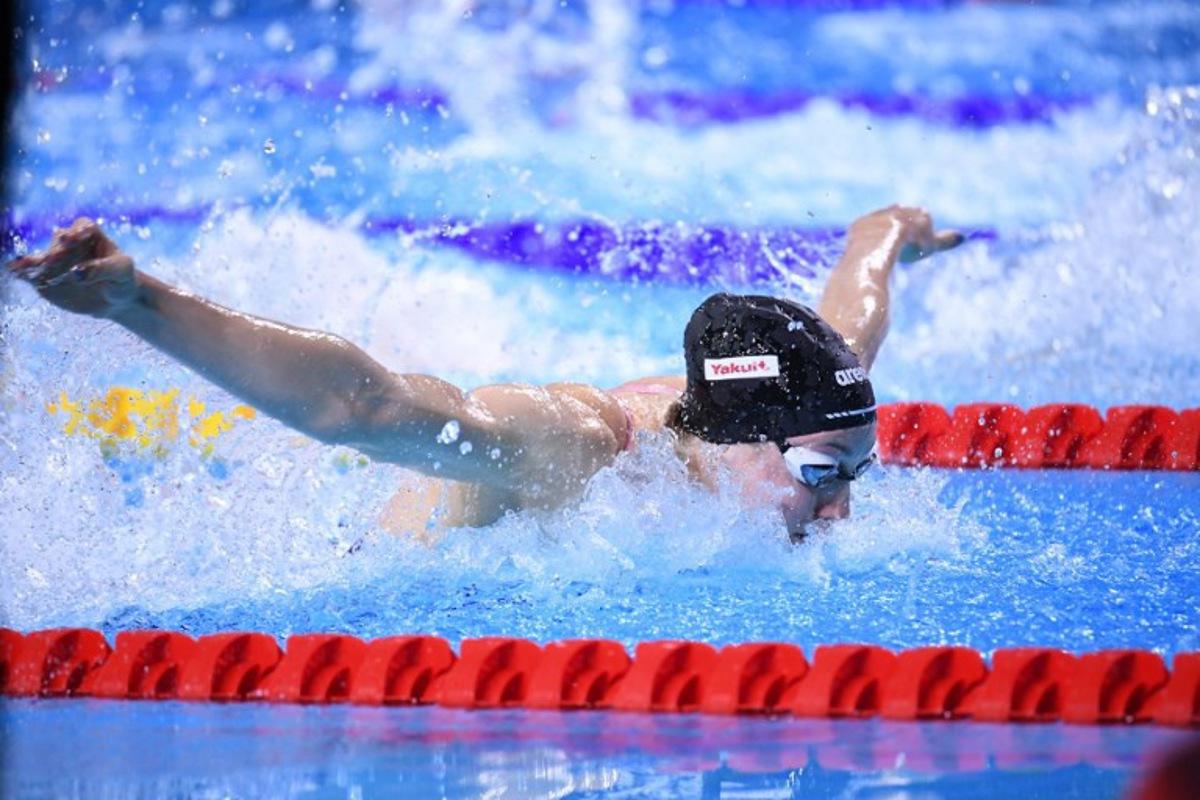 US Gretchen Walsh competes in the Women's 100 meters Butterfly final during the World Aquatics Swimming Championships (25 m) 2024 at Duna Arena in Budapest, on December 14, 2024. Ferenc ISZA / AFP