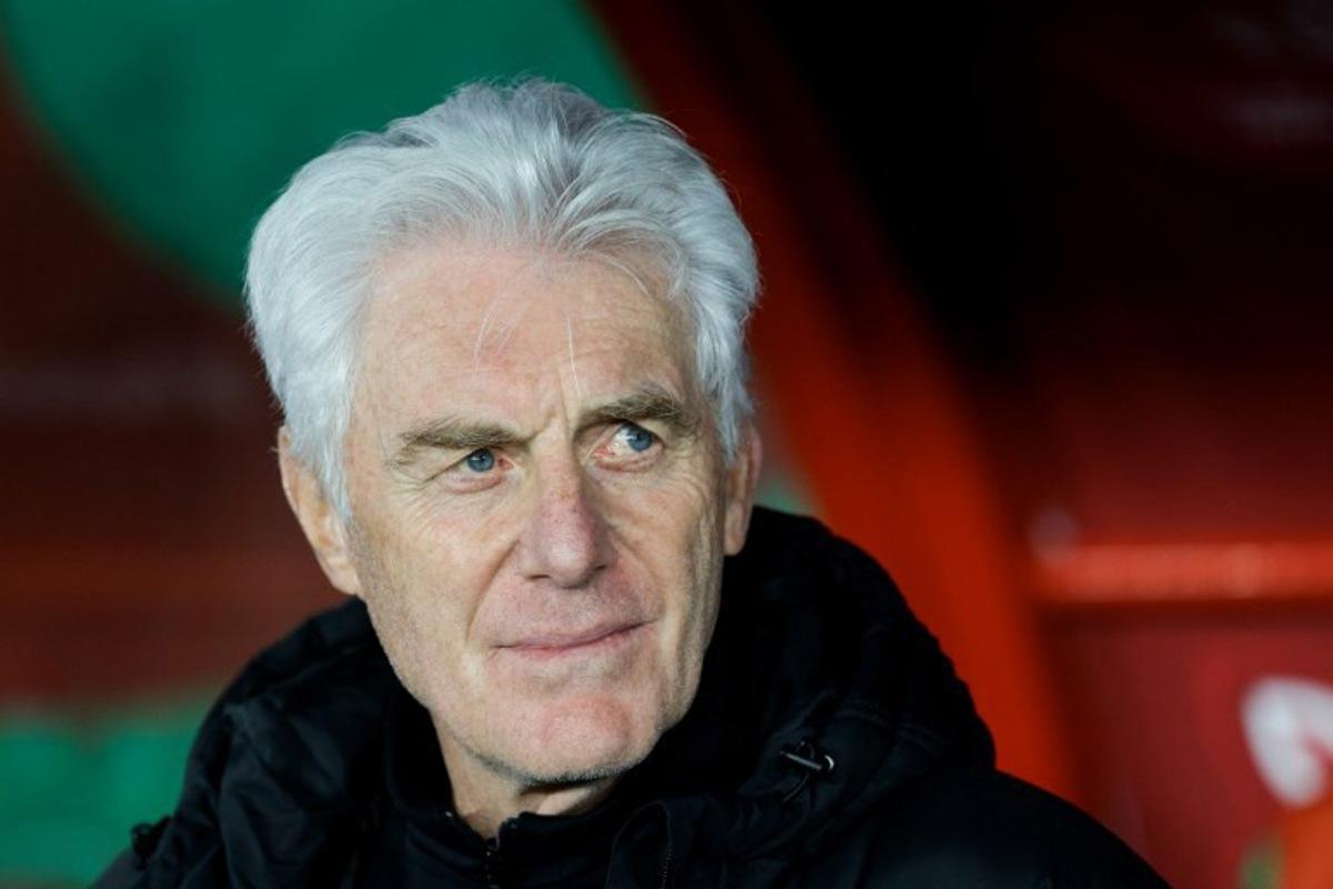 South Africa's head coach Hugo Broos during the Africa Cup of Nations (CAN) round of 16 football match between South Africa and Cameroon at Al Medina Stadium in Rabat on January 4, 2026. Abdel Majid BZIOUAT / AFP