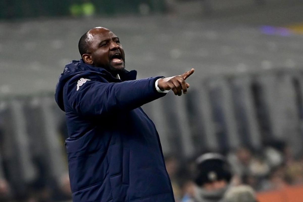 Genoa's French coach Patrick Vieira gestures during the Italian Serie A football match between Inter Milan and Genoa at the San Siro Stadium in Milan on February 22, 2025. Piero CRUCIATTI / AFP