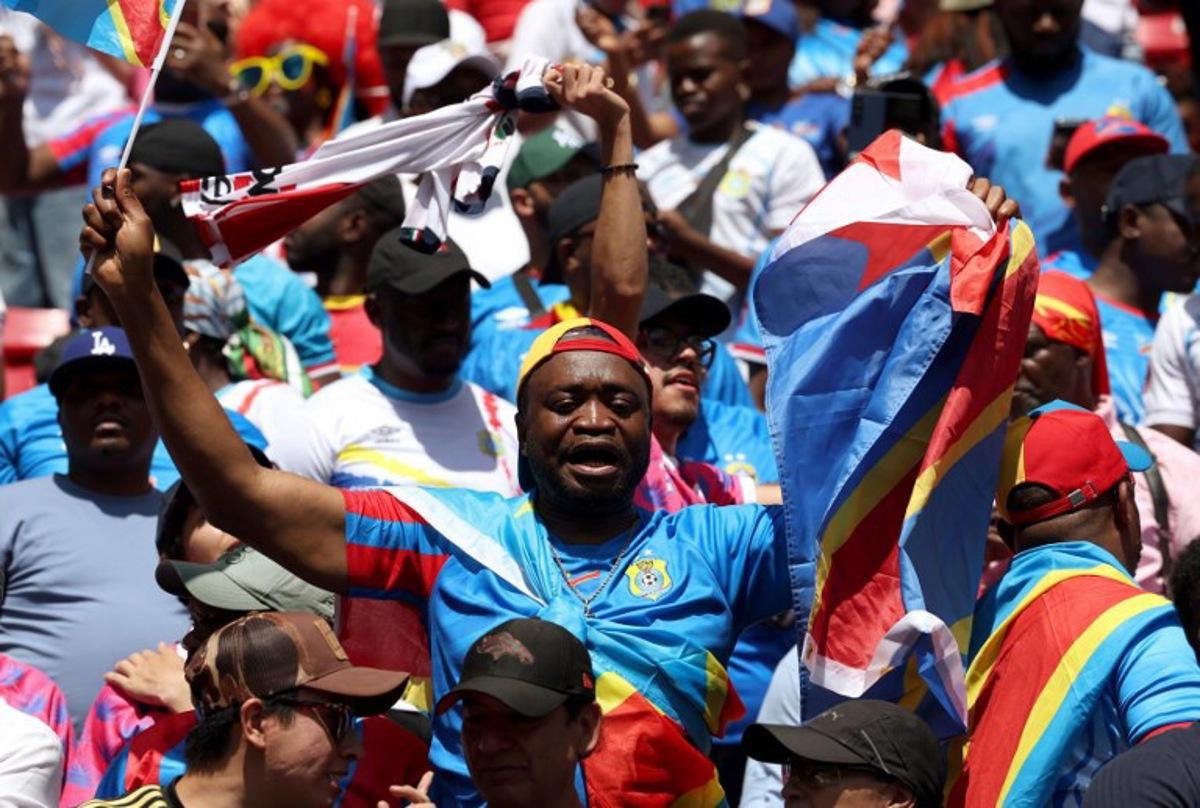 Democratic Republic of the Congo fans cheer for their team ahead of the 2026 FIFA World Cup qualifiers final playoff football match between the Democratic Republic of the Congo and Jamaica at the Akron Stadium in Zapopan, Jalisco state, Mexico, on March 31, 2026. Ulises Ruiz / AFP