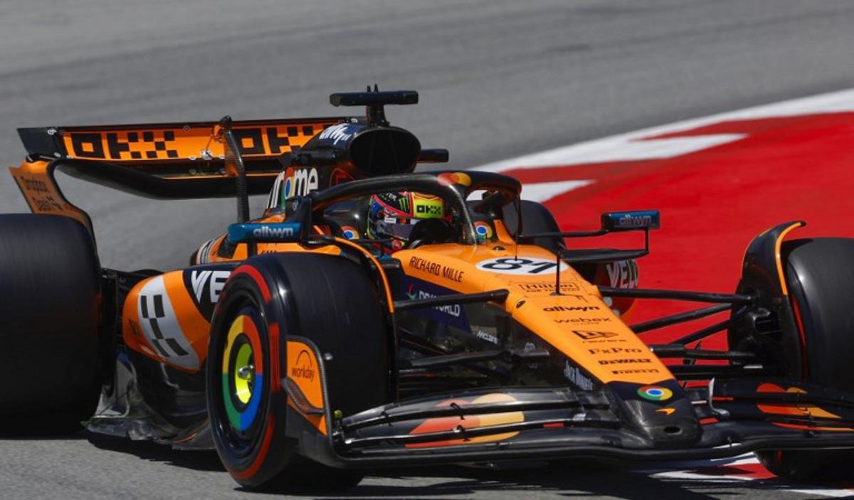 McLaren's Australian driver Oscar Piastri takes a curve during the first free practice of the Spanish Formula One Grand Prix at the Circuit de Catalunya in Montmelo, on the outskirts of Barcelona, on May 30, 2025. Pierre-Philippe MARCOU / AFP