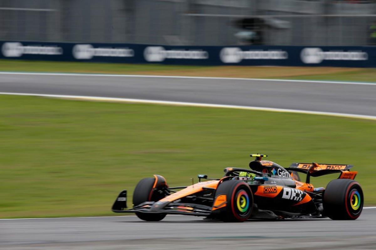 McLaren's British driver Lando Norris races during the Sao Paulo Formula One Grand Prix at the Jose Carlos Pace racetrack, aka Interlagos, in Sao Paulo, Brazil on November 9, 2025. Miguel SCHINCARIOL / AFP