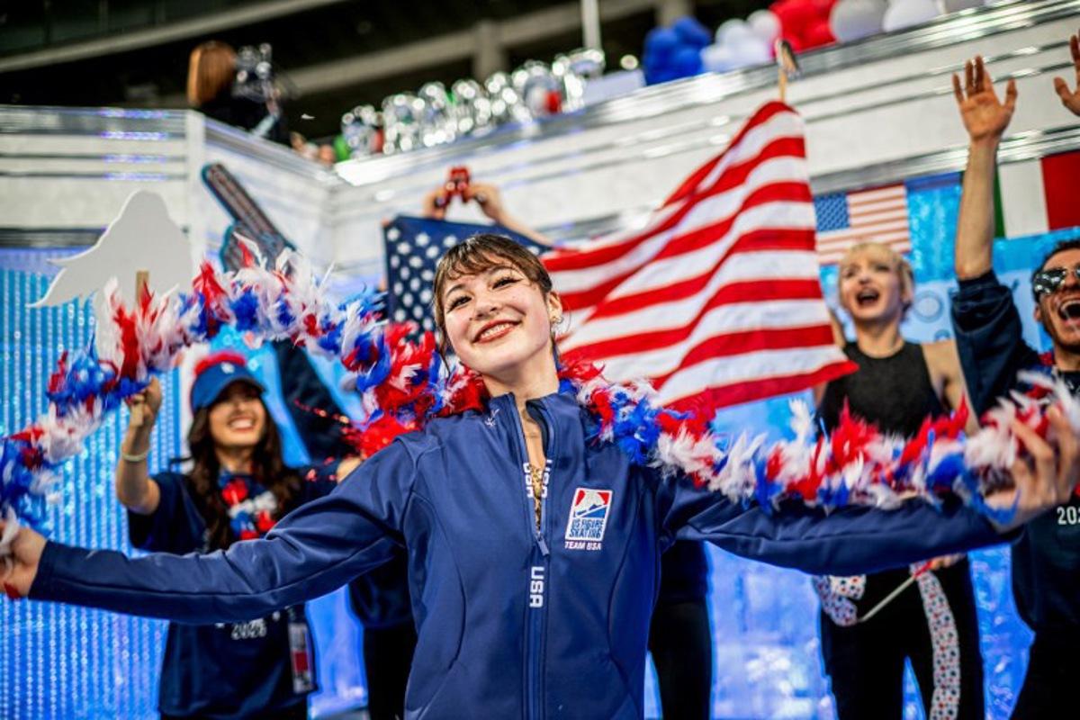 USA's Alysa Liu reacts after competing in the women's free skating during the ISU World Team Trophy in Figure Skating 2025 in Tokyo on April 19, 2025. Philip FONG / AFP