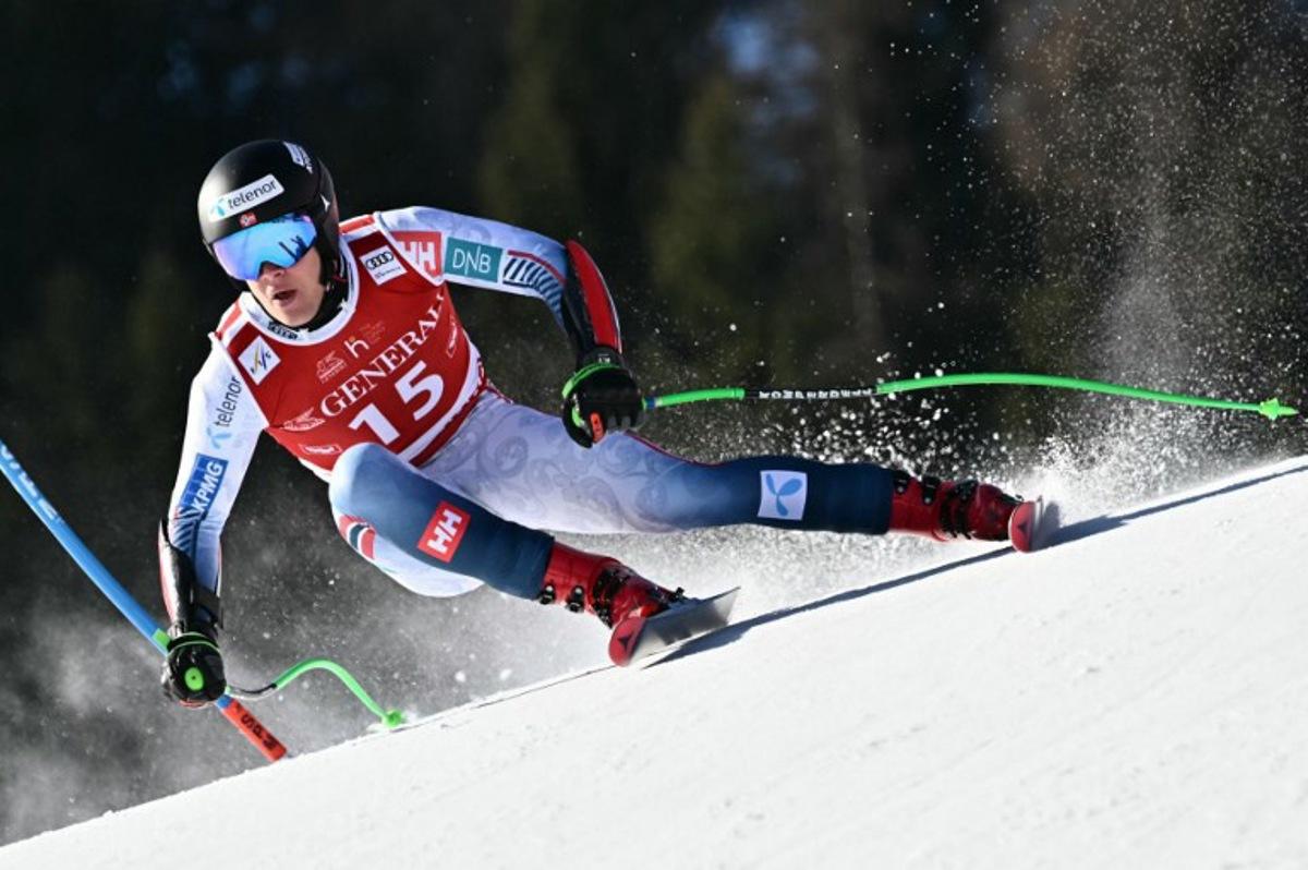 Norway's Fredrik Moller competes in the Men's Super G event of the FIS Alpine Ski World Cup in Kitzbuehel, Austria, on January 23, 2026. Joe Klamar / AFP