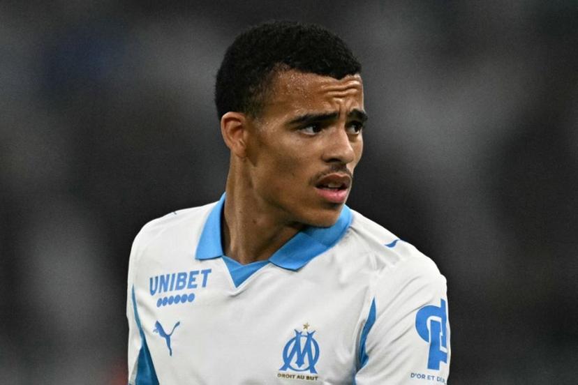Marseille's English forward #10 Mason Greenwood reacts during the French L1 football match between Olympique de Marseille (OM) and Stade Rennais FC at the Stade Velodrome in Marseille, southern France, on May 17, 2026. Gabriel BOUYS / AFP
