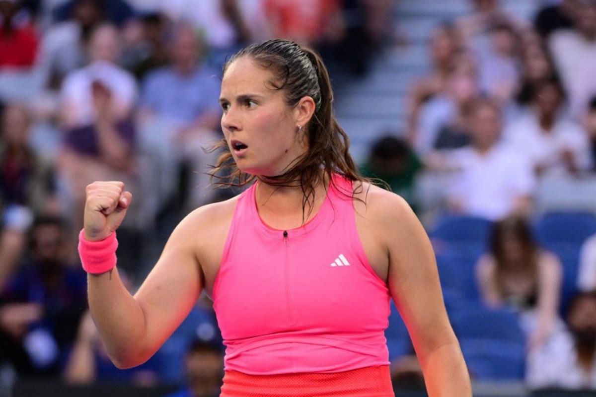 Russia's Daria Kasatkina reacts after a point against USA's Emma Navarro during their women's singles match on day nine of the Australian Open tennis tournament in Melbourne on January 20, 2025. Yuichi YAMAZAKI / AFP