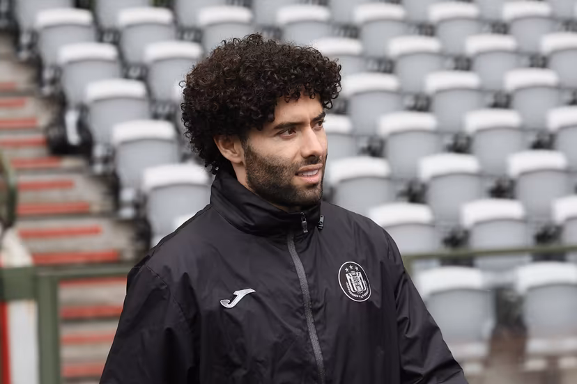 Anderlecht's Cesar Huerta arrives for a training session of Royal Sporting Club Anderlecht ahead of the final of the Croky Cup Belgian cup competition, Wednesday 13 May 2026 in Brussels. BELGA PHOTO BRUNO FAHY