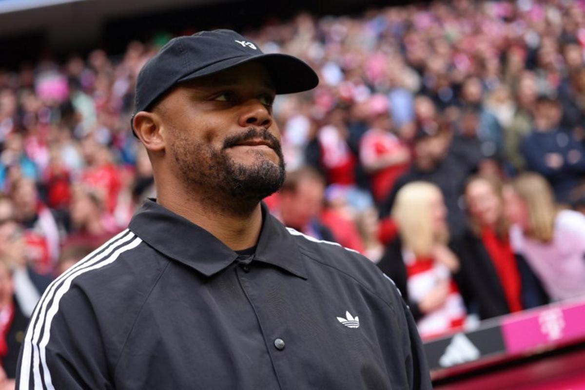 Bayern Munich's Belgian head coach Vincent Kompany looks on during the German first division Bundesliga football match between FC Bayern Munich and VfB Stuttgart in Munich, southern Germany, on April 19, 2026. Alexandra BEIER / AFP
