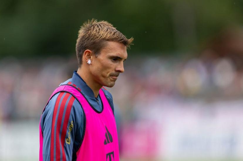 Bayern Munich's midfielder Joao Palhinha attends a training session at Bayern Munich's pre-season training camp in Rottach-Egern, southern Germany, on July 27, 2026. ALEXANDRA BEIER / AFP