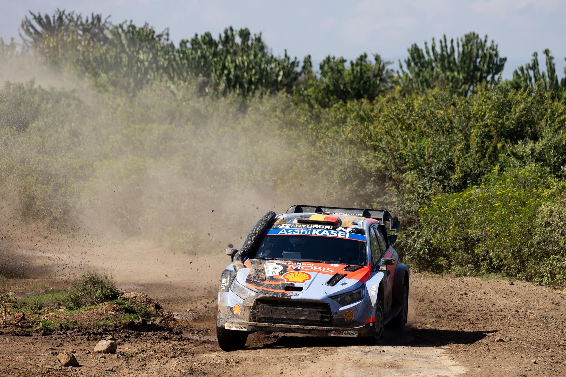 ATTENTION EDITORS - HANDOUT PICTURES - EDITORIAL USE ONLY - MANDATORY CREDIT Hyundai Motorsport This handout by Hyundai Motorsport show sThierry Neuville and Martijn Wydaeghe during the Shakedown Safari Rally, third stage of WRC 2026 Thursday 12 March 2026 in Naivasha, Kenia. PHOTO HANDOUT HYUNDAI MOTORSPORT