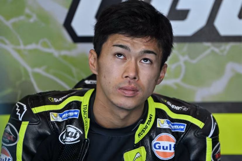 Trackhouse MotoGP's Japanese rider Ai Ogura is pictured in the garage ahead of the MotoGP British Grand Prix at Silverstone circuit, central England on August 9, 2026. Glyn KIRK / AFP