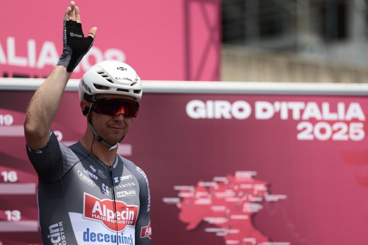 Alpecin's Australian rider Kaden Alexander Groves during the 5th stage of the 108th Giro d'Italia cycling race 151kms from Ceglie Messapica to Matera on May 14, 2025. Luca Bettini / AFP