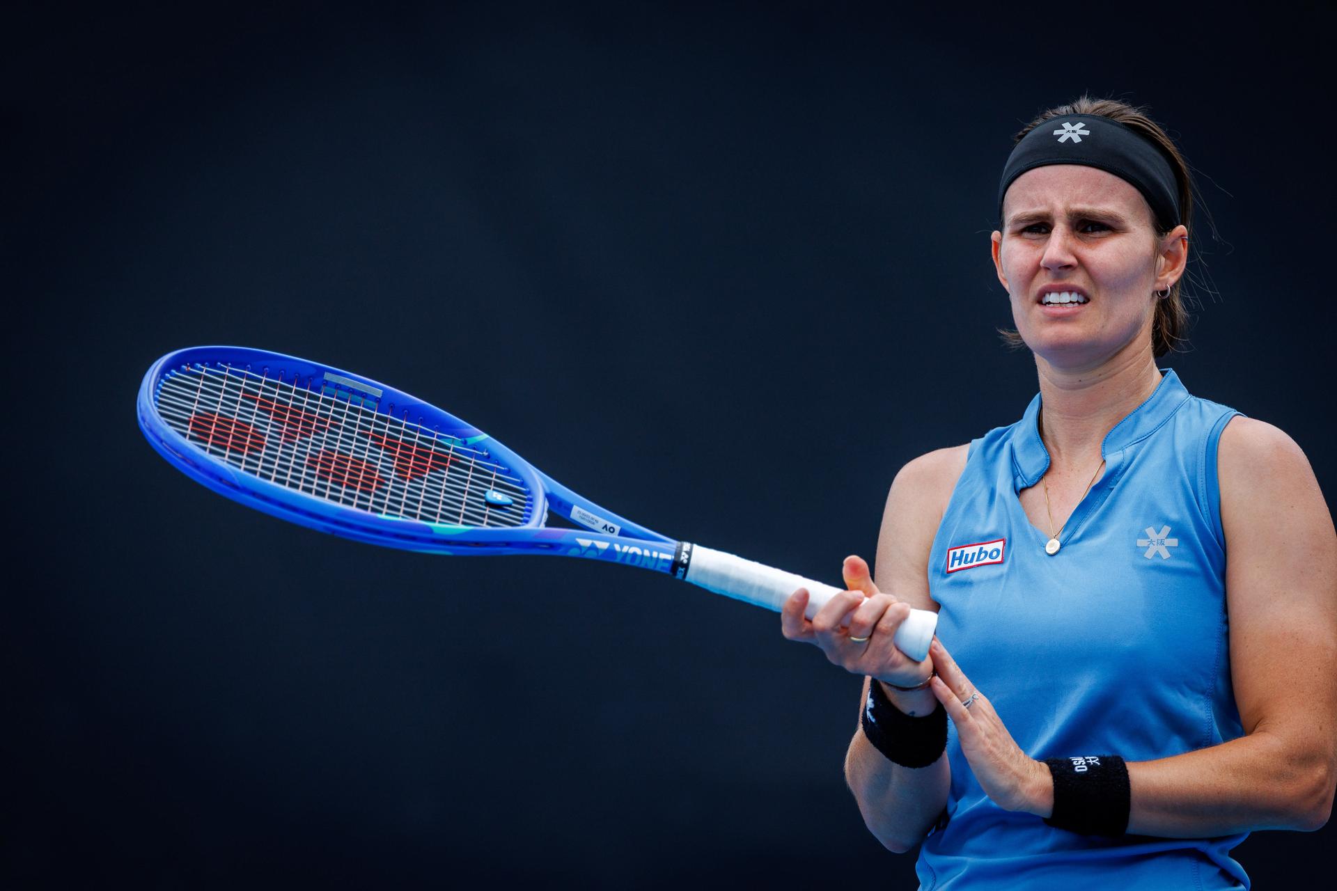Belgium's Greet Minnen pictured during a third round qualifying match against Poland's Linda Klimovicova in the women singles at the Australian Open, Melbourne Park, Melbourne on Thursday 15 January 2026. BELGA PHOTO PATRICK HAMILTON --- BENELUX ONLY ---