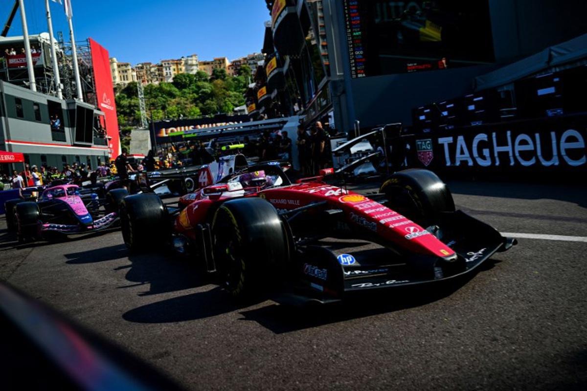 Ferrari's British driver Lewis Hamilton takes part in the second practice session at the Monaco street circuit in Monaco, ahead of the Monaco Formula 1 Grand Prix, on June 5, 2026. Andrej ISAKOVIC / AFP