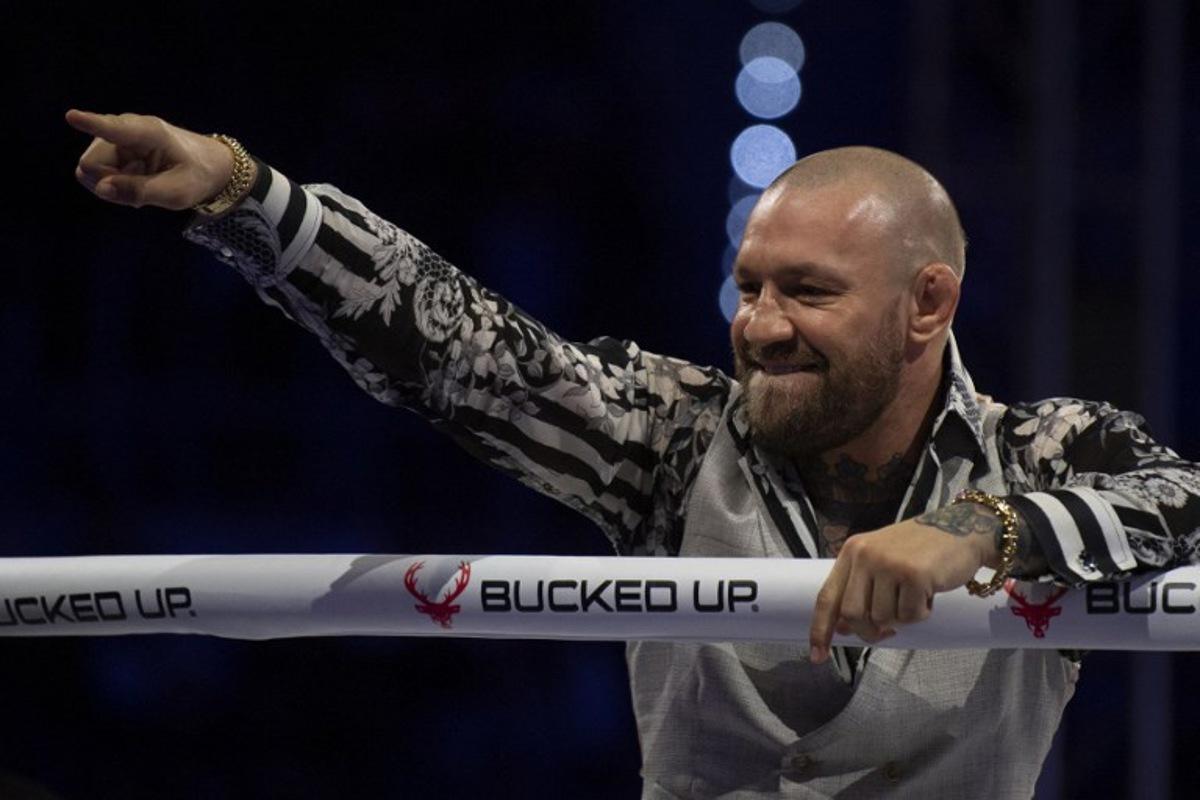 Irish mixed martial artist Conor McGregor reacts during the Bare Knuckle Fighting Championship (BKFC) in Marbella on October 12, 2024. JORGE GUERRERO / AFP