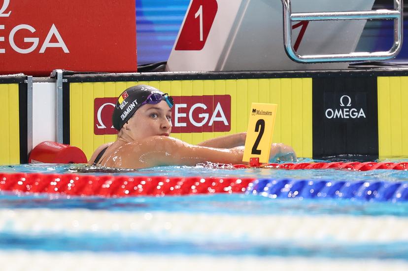 Belgian Sarah Dumont pictured during the final of the women's 200m freestyle event at the fourth day of the European Aquatics Championships in Paris, France on Thursday 13 August 2026. BELGA PHOTO VIRGINIE LEFOUR