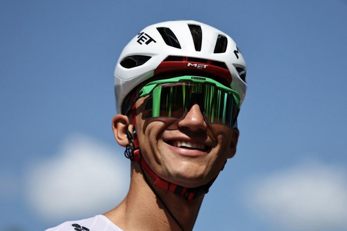 UAE Team Emirates XRG's Mexican rider Isaac Del Toro Romero awaits the start of the 2nd stage of the Tour Auvergne-Rhone-Alpes cycling race (formerly known as the Criterium du Dauphine), 234,3km between Saint-Martin-Le-Vinoux and Le Puy-en-Velay, in the French Alps, on June 8, 2026. Anne-Christine POUJOULAT / AFP