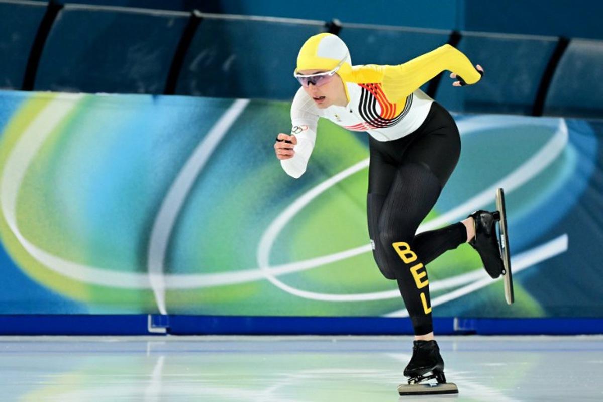 Belgium's Isabelle van Elst competes in the speed skating women's 1500m during the Milano Cortina 2026 Winter Olympic Games at Milano Speed Skating Stadium in Milan on February 20, 2026. Piero CRUCIATTI / AFP