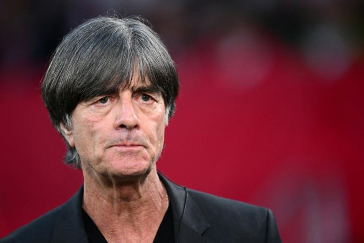 Germany's former head coach Joachim Loew attends the UEFA Europa League semi-final second leg football match between SC Freiburg and SC Braga in Freiburg im Breisgau, southwestern Germany on May 7, 2026. Silas STEIN / AFP