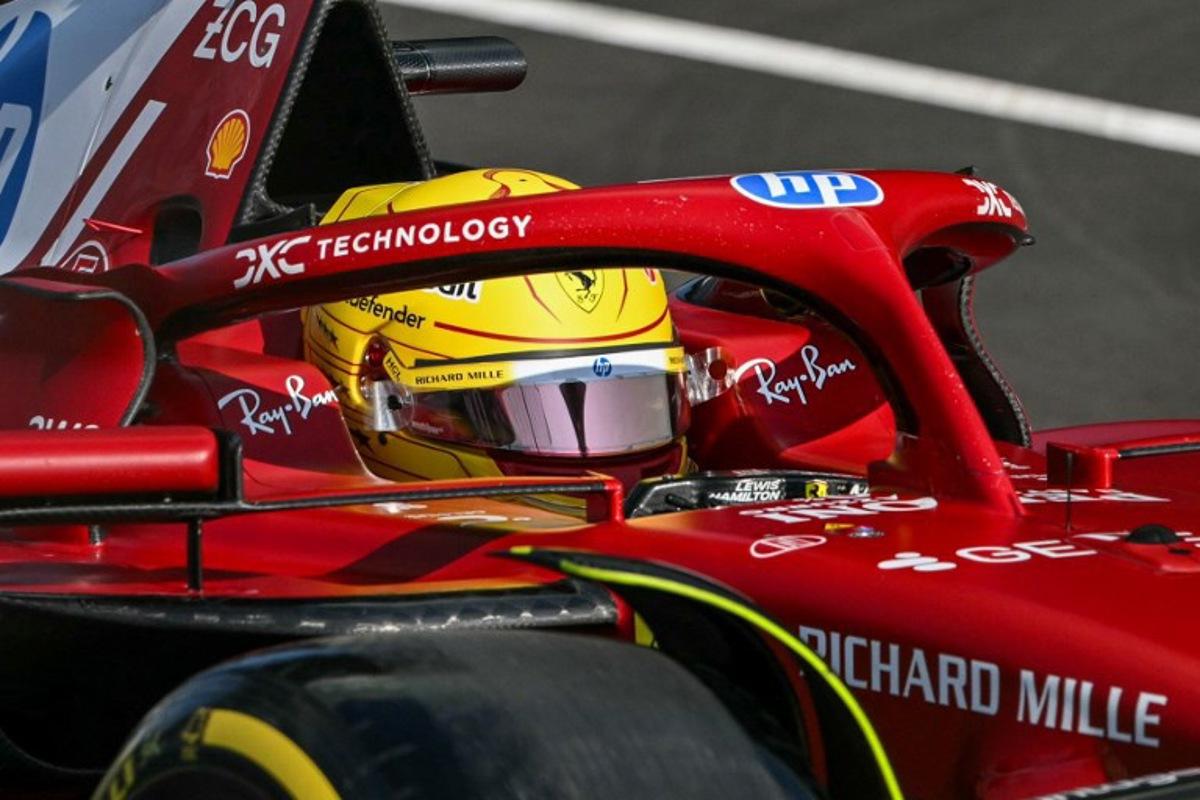 Ferrari's British driver Lewis Hamilton drives during the sprint qualifying session of the Formula One Chinese Grand Prix at the Shanghai International Circuit in Shanghai on March 21, 2025. Greg Baker / AFP