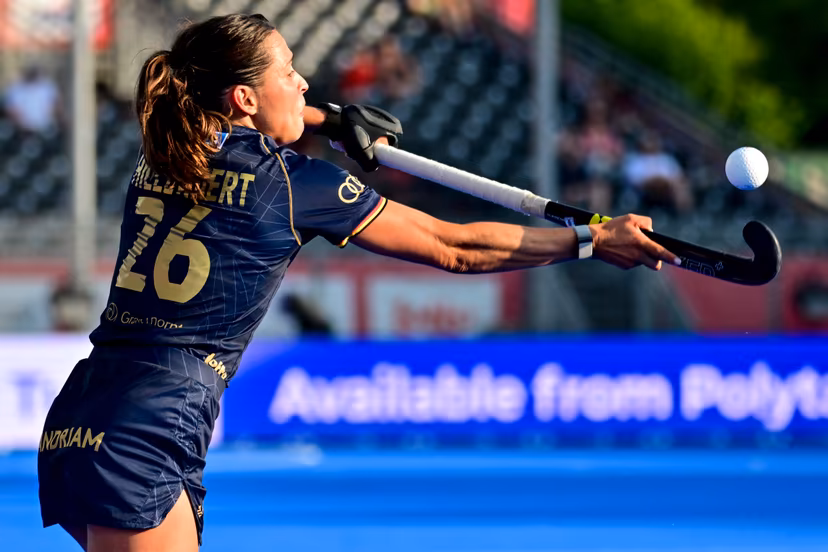 Belgium's Lien Hillewaert pictured during a hockey game between Belgium's Red Panthers and New Zealand, the first (out of three) matches during the group stage of the women 2026 Hockey World Cup, Sunday 16 August 2026 in Wavre. The 2026 edition of the Hockey World Cup takes place in Belgium and The Netherlands from August 15 to August 30. BELGA PHOTO DIRK WAEM